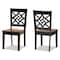 Baxton Studio Nicolette Modern Two-Tone Dark Brown and Walnut Brown Finished Wood 2-PC Dining Chair Set 179-11389-Zoro - alternate 1